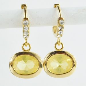 10K Elegant Crystal Rhinestone Ear Drop Earrings